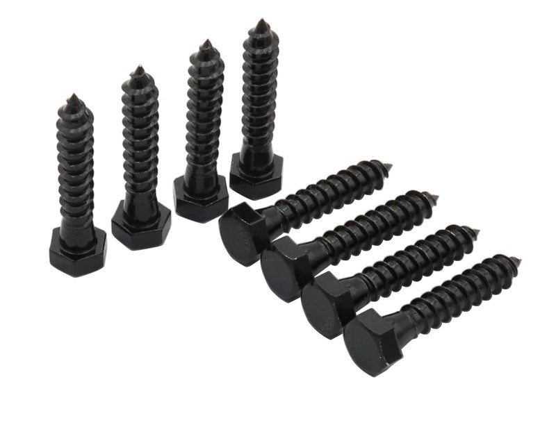 LBY 10pcs Lag Screws, 3/8" x 2" Hex Head Lag Screws Bolts (with Washers), Heavy-Duty Wood Screws for Decking & Structural Fastening, 304 Stainless Steel, (Black) - Image 1